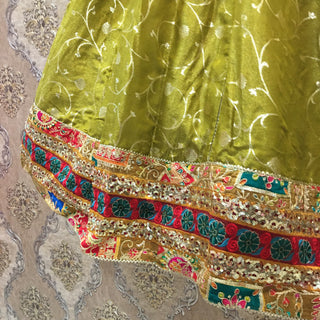 Mehendi Green benarasi lehenga