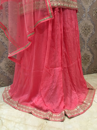 Orange Embroidered Sharara