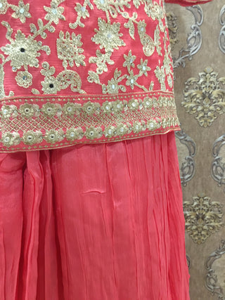 Orange Embroidered Sharara