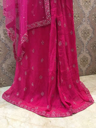 Pink Embroidered Sharara