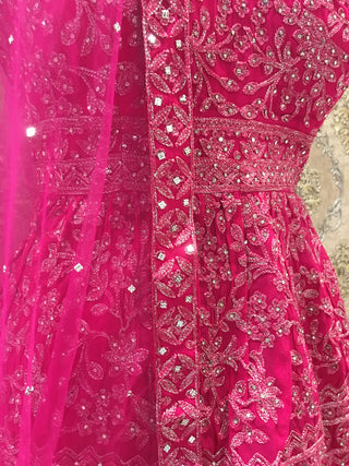 Pink Embroidered Sharara