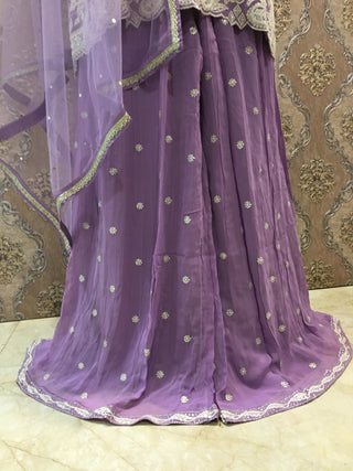 Lavender Embroidered Sharara