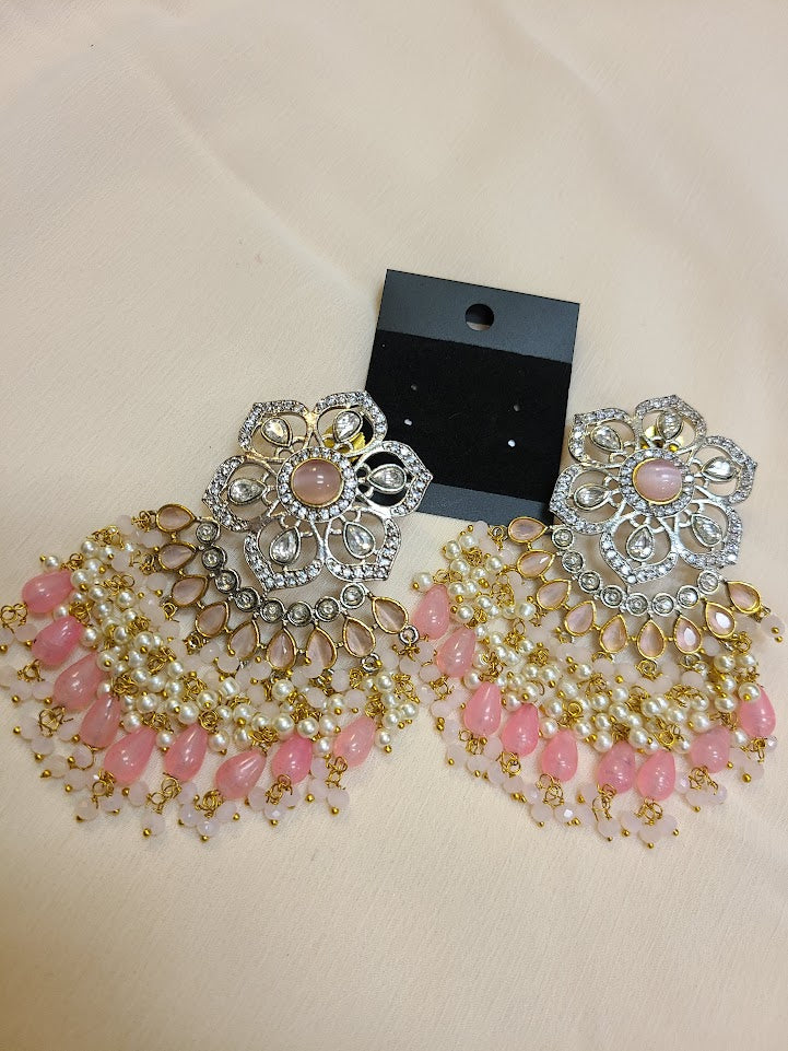 Blush pink hot sale statement earrings