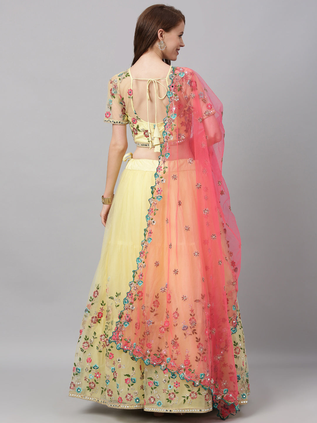 Yellow Floral Lehenga - SS22 Collection