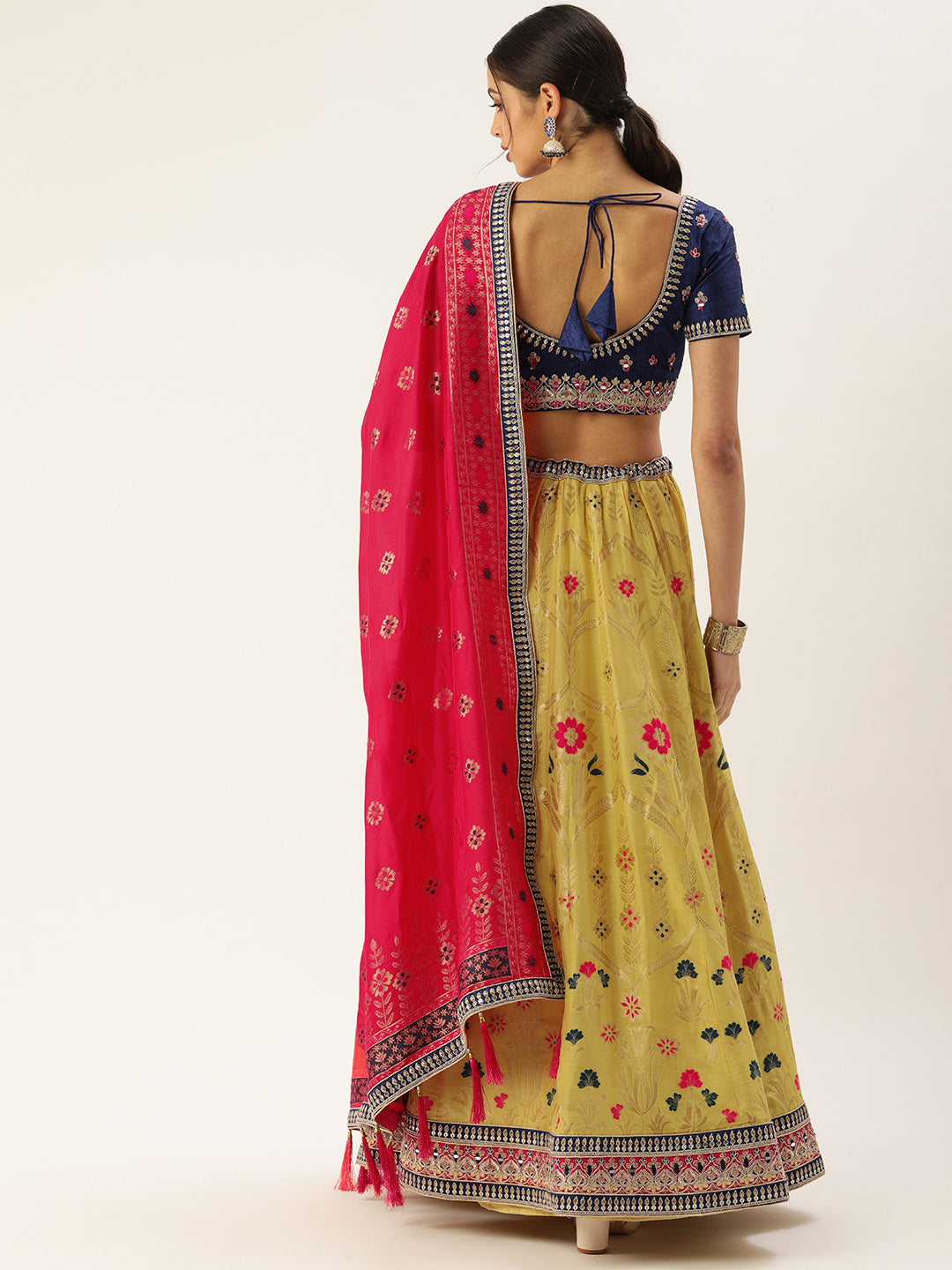 Yellow Unstitched Bridal Lehenga Choli Online For Haldi India USA UK –  Sunasa