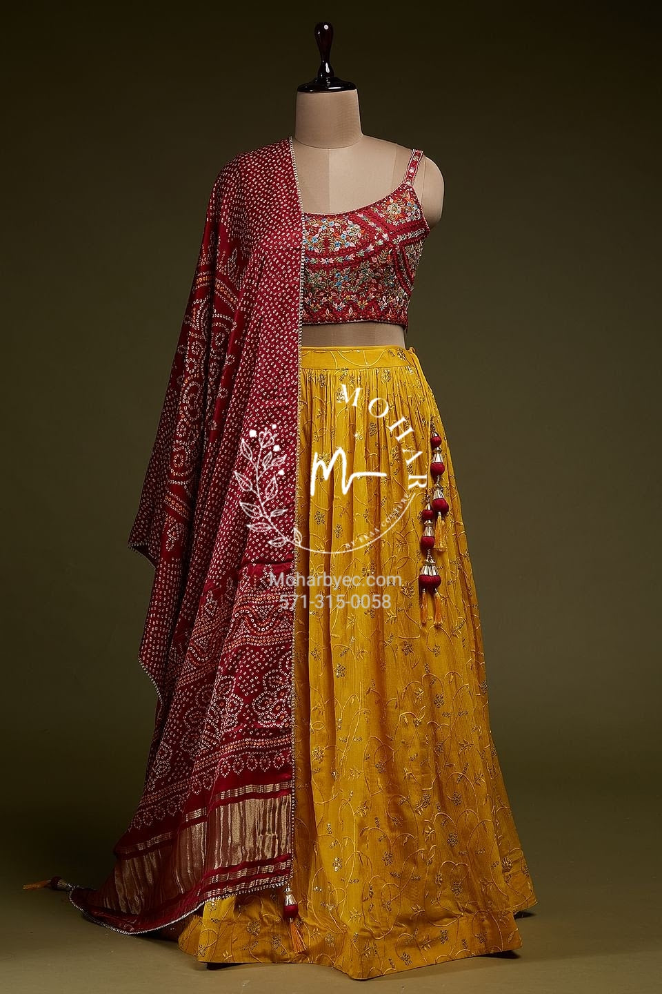 Yellow Silk A Line Lehenga Choli 228295